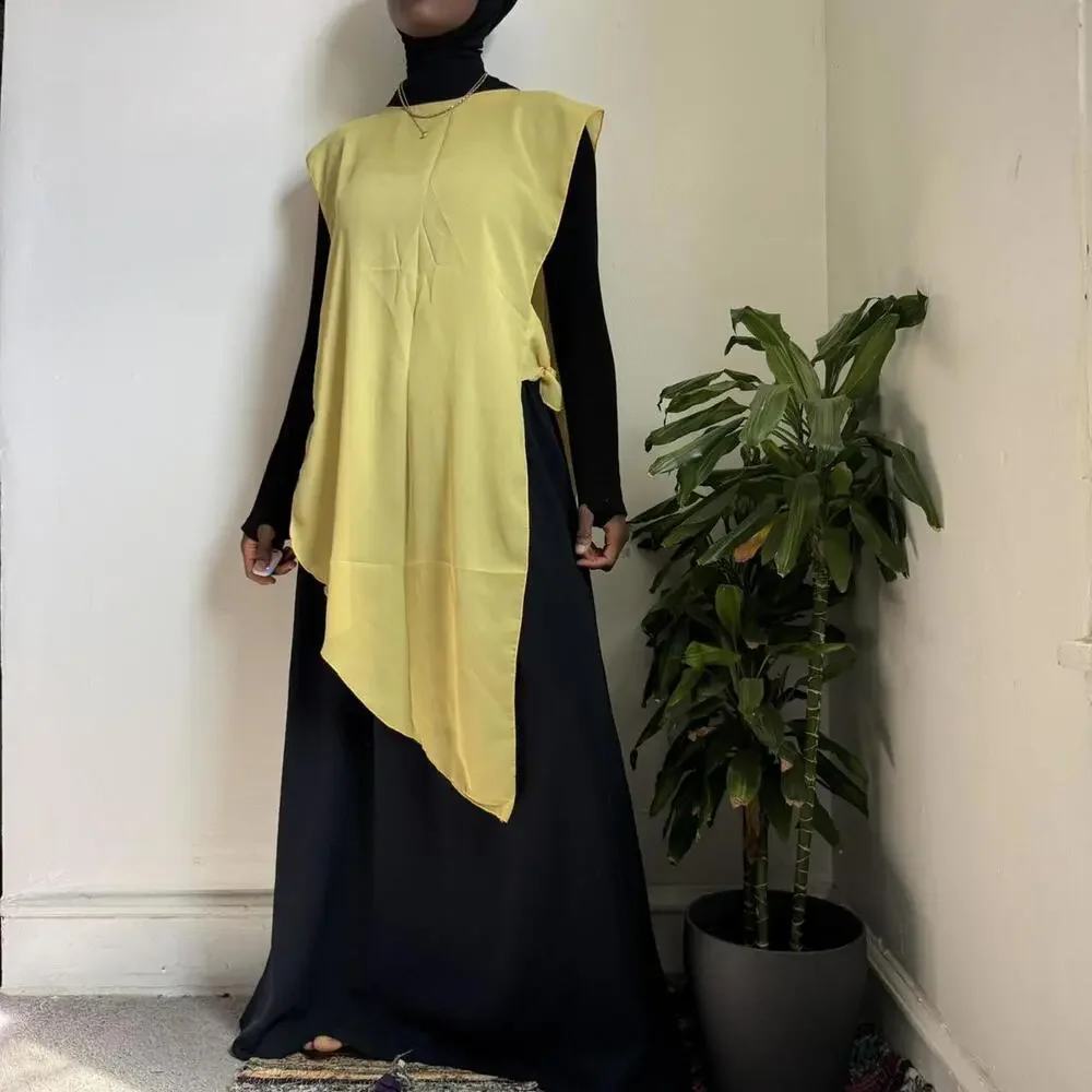 Vintage avant-garde asymmetrical citron tabard‎ vest dress one like - Picture 2 of 4